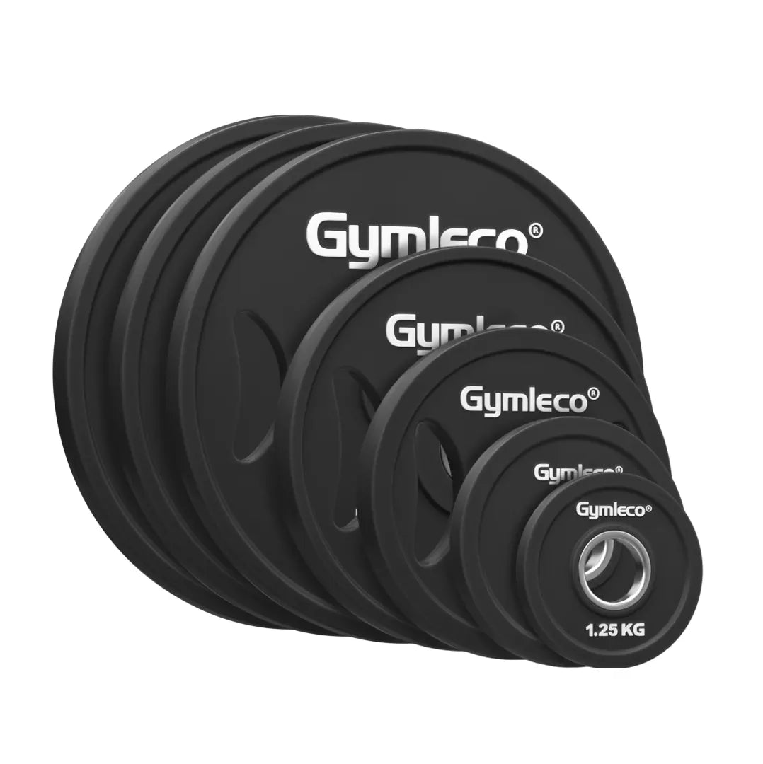Black Weight Plates in Rubber with Handles