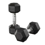 a pair of hex dumbbells